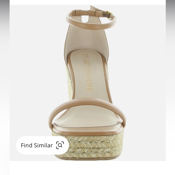 STUART WEITZMAN Espadrille Wedge Leather Braided Jute Espadrille Heels - Picture 5 of 11